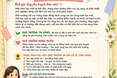 THƯ CHÀO ĐÓN QUÝ PHỤ HUYNH ĐẦU NĂM HỌC